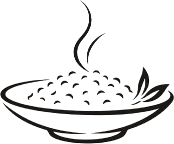 Rice meal line illustration