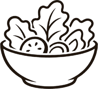 Salad bowl line illustration